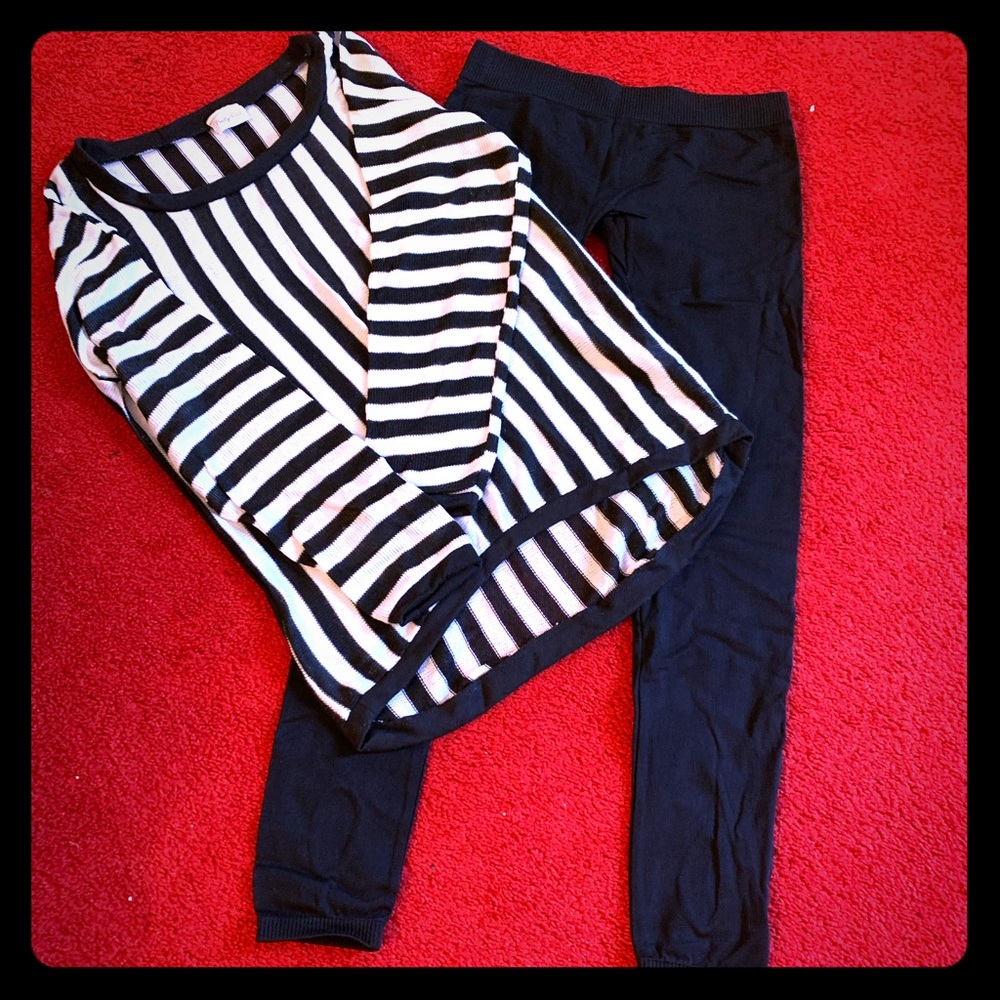 Black and white leggings and top